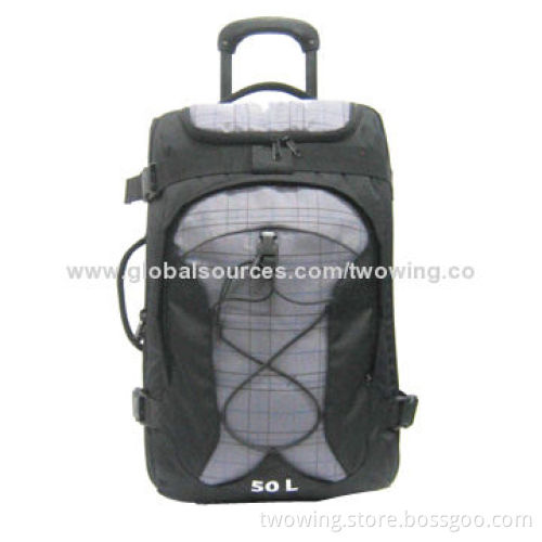 Travel trolley bag with special trolley system, 600D fabric, 50L volumeNew